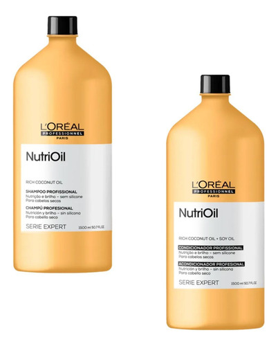 Kit Profissional Shampoo Condicionador 1,5l Loreal Nutrioil