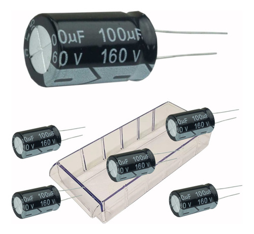 5 X Capacitor Eletrolitico 100uf X 160v 100x160 105c