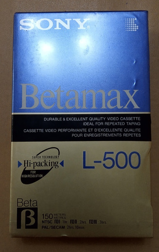 Cinta Betamax Sony L500 Hd 3horas Nueva