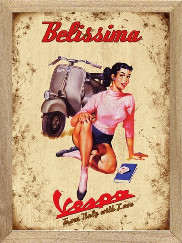 Vespa Scooter , Cuadro ,  Publicidad Poster Carteles   X271