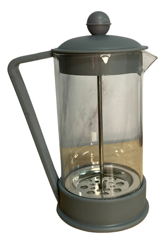 Cafetera Prensa Con Embolo 600 Ml Vidrio A Presión Café Prensa Francesa Plateada
