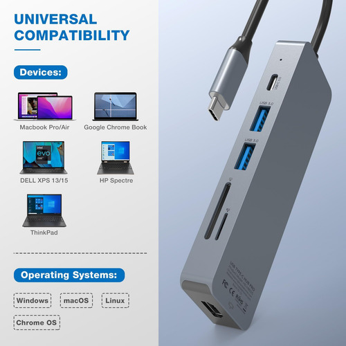 Hub C Usb C By Hopday 10 En 1 Adaptador Multipuerto Con 4k C