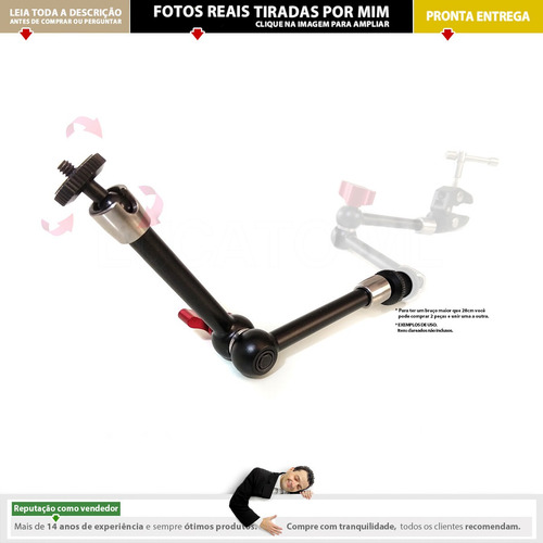 Imagem 4 de 10 de Braço Mágico Mais Resistente 28cm Articulado + Garra | N2