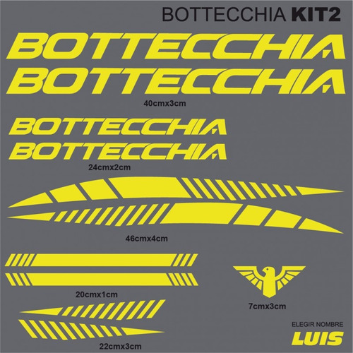 Bottecchia Kit2 Sticker Calcomania Para Cuadro De Bicicleta