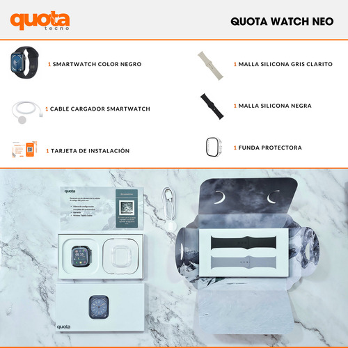 Smartwatch Neo Google Wifi Spotify Mujer Llamadas Deportivo Negro