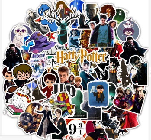 Harry Potter 50 Stickers Diferentes Contra Agua De Pvc