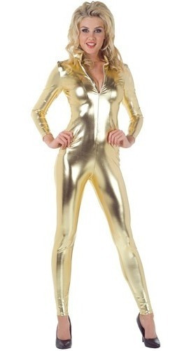 Disfraz Enterizo Color Dorado Para Mujer Talla: M Halloween