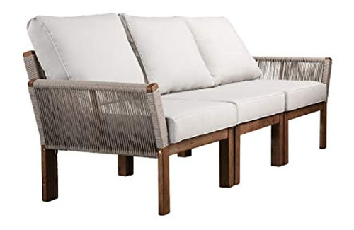 Sei Furniture Brendina Outdoor Sofa, Natural, White