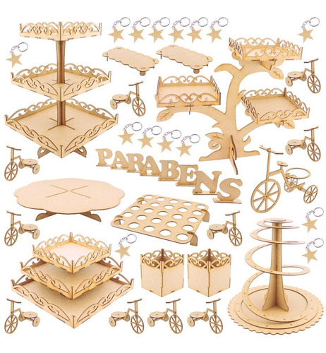 Kit Festa Mdf Provençal Arabesco - 50 Peças