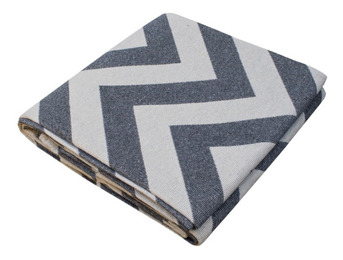 Tapete Sala Antiderrapante 1,32m X 2,00m Chevron Cinza / Cru
