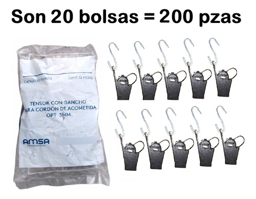 Paquete De 200 Tensores De Cable De Fibra Optica 