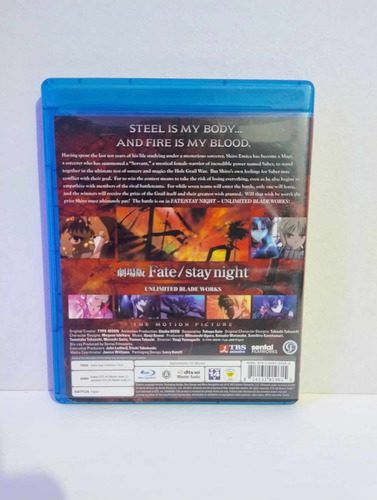 Blu-ray Fate Stay Night Unlimited Blade Works Movie (Usado)