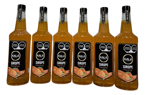 Jarabe Sirope Naranja Kala Gourmet 1 Litro 6 Piezas
