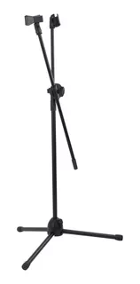 Parantes Pedestal Base De Microfono Doble De Metal, Negro