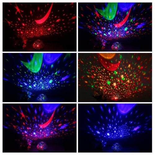 Estrella Proyector Lámpara Rotatoria Led Luz Bebé Niños