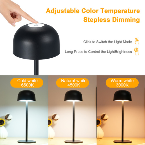Mesa De Noche Led Con Control Táctil, Inalámbrica, Recargabl