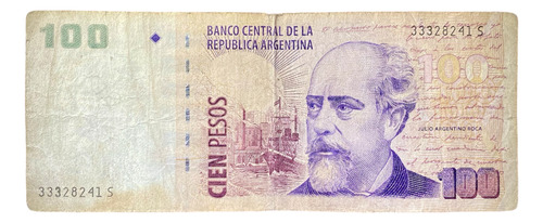 Billete 100 Pesos Argentina Roca 2010 Serie S Bottero 3746 (Usado)