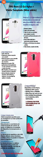 Tpu Protector + Vidrio Templado LG G4 Stylus Case Funda