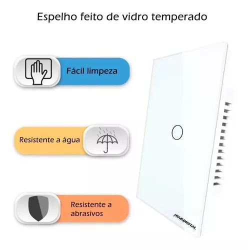 Interruptor Zigbee Inteligente 3 Botões Smart Touch Alexa