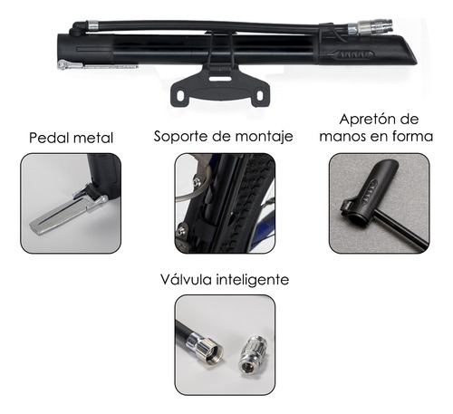 Mini Bomba De Aire Portatil Para Bicicleta Peda