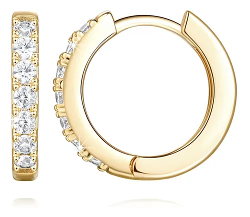 Brincos Huggie Argola Ouro 14k Mulher Dama 14mm