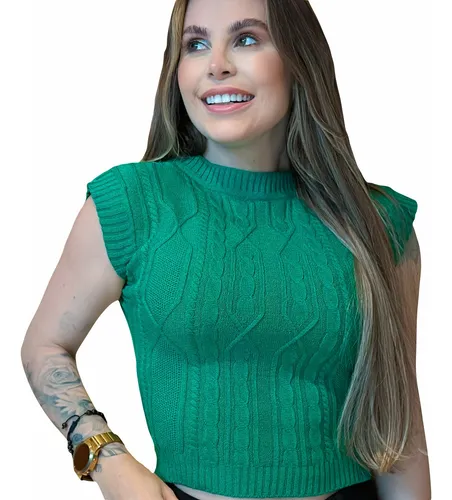 Croped Tric Modal Blusa Feminina Primavera Ver o Regata