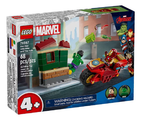 Lego Marvel: Iron Man Con Moto Y Hulk 76287