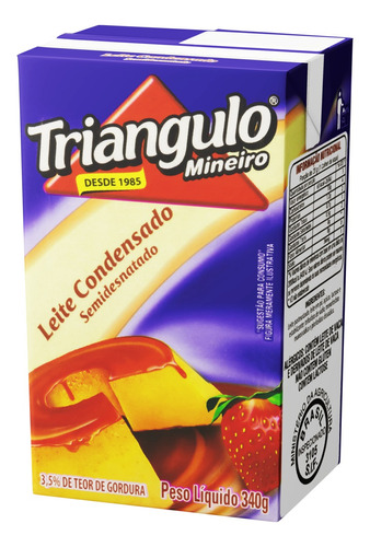 Leite Condensado Semidesnatado Triangulo Mineiro Caixa 340g