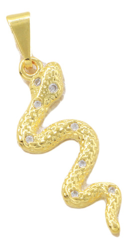 Colgante Oro Laminado 18k Serpiente Circonias Cristal 