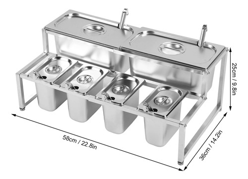 Set De Condimentos Para Estación De Condimentos De Acero Ino