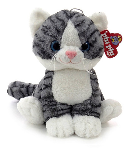 Peluche Gato Parado Con Ojos Vidriosos 30cm Ar1 3972 Ellobo