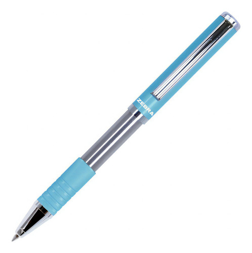 Bolígrafo Deslizable Pluma Slide Pen Punto Mediano Zebra. Color de la tinta Negro Color del exterior Azul claro