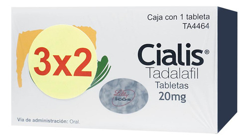 Cialis Tabletas 20 Mg, 3 Cajas X 1 Tableta