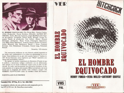 El Hombre Equivocado Vhs Alfred Hitchcock Henry Fonda