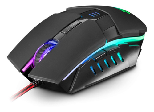 Mouse Gamer Led Rgb Colores 3200 Dpi Mars Gaming Mm116 Color Negro