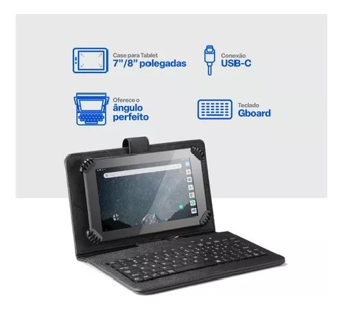 Tablet M7 Wi-fi 64gb 4gb Ram Nb409 + Case Com Teclado Gboard