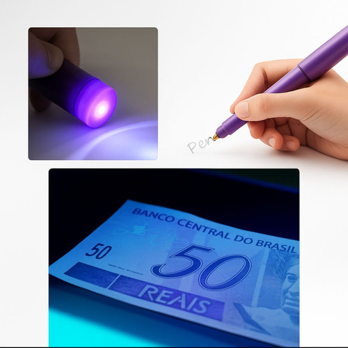 Kit 5 Canetas Uv Para Identificar Nota Falsa/dinheiro Falso