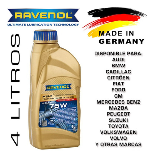 Aceite Para Caja De Cambios Mtf-3 Ravenol Germany 4 Lts