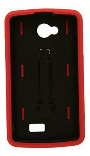 Funda Para LG Optimus F60 - Turquesa/negro Con Soporte Color Coral Liso