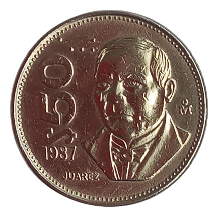 Moneda Antigua De 50 Pesos Esfinge Benito Juarez Garcia Acuñ