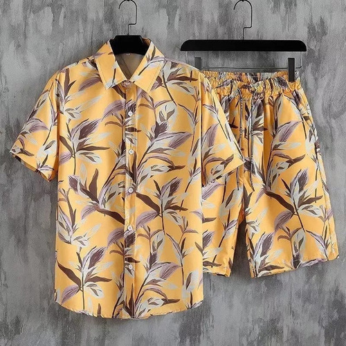 Conjunto De Camisa Hawaiana De Playa Y Pantalón Corto Hombre