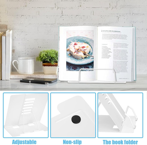 Metal Support For Reading, Adjustable Kitchen Book Doc...