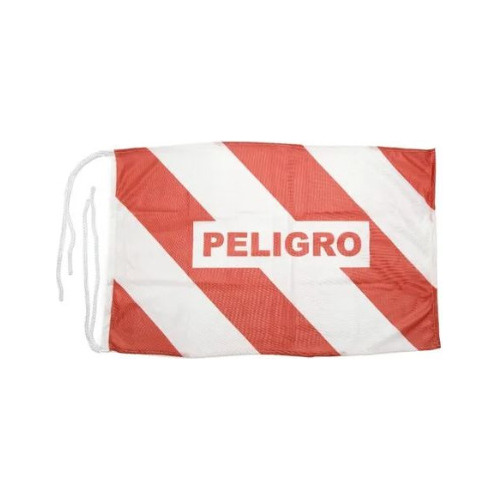 Bandera Vial De Peligro 48x69 Cm Roja Y Blanca