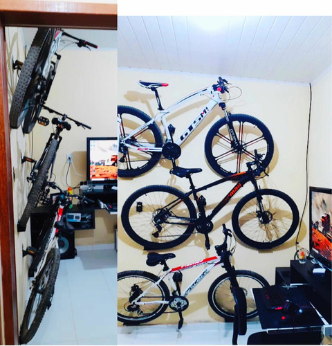 Imagem 10 de 10 de 4 Suportes De Parede P/ Bicicletas Mtb Speed Bmx Tt E Urbana