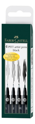 F167100 Pitt Artist Pen Wallet Negro (4 Tamaños)