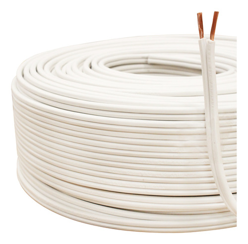 25m Cable Pot Duplex 2x18 Color Blanco, Capacidad 890 Watts, 7 Amperes, Material Antirrobo Cca, Pvc Antiflama 90°c 