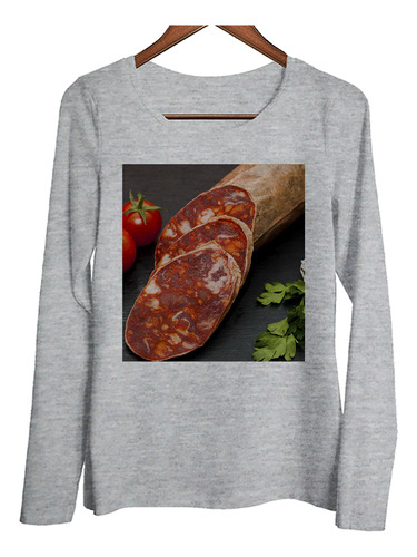 Remera Mujer Ml Salame Chacinado Fiambre Comida Chorizo P2