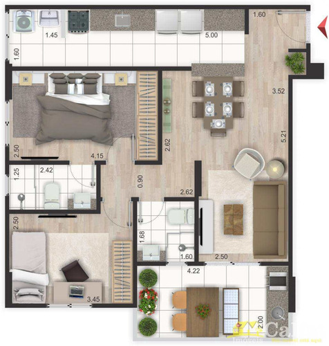 Imagem 11 de 16 de Apartamento Com 2 Dorms, Flórida, Praia Grande - R$ 382.395,00, 72m² - Codigo: 44 - V44
