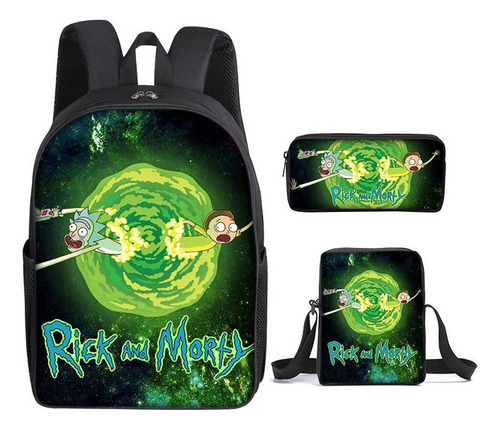 Mochila Anime Rick And Morty, Bolsa De Viaje De Gran Capacid