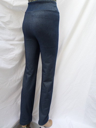 Imagen 6 de 10 de Pantalòn Recto Tipo Calza Tela Jean Elastizada
